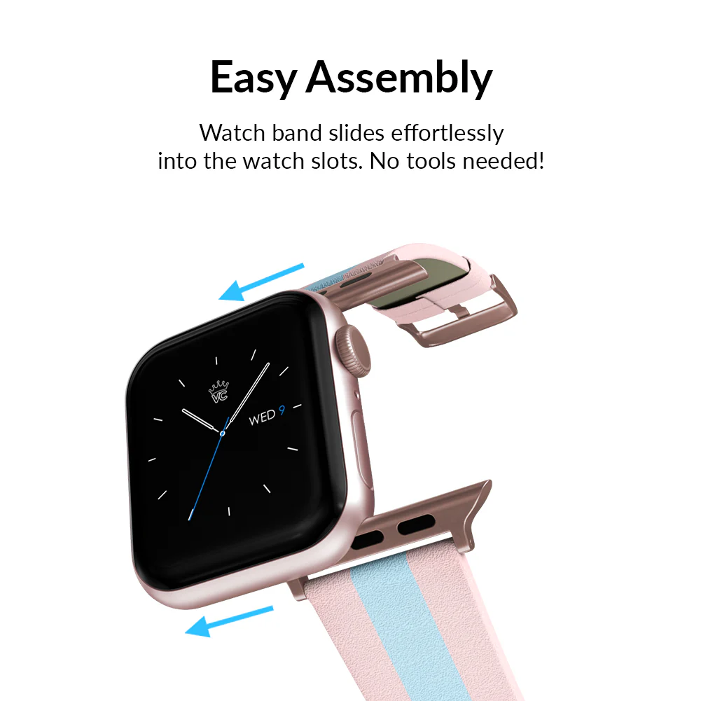 Pink & Blue Stripes Apple Watch Band - Image 11