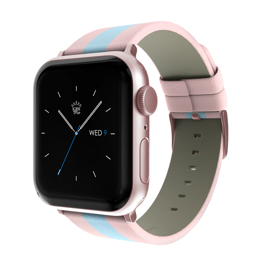 Pink & Blue Stripes Apple Watch Band - Image 6