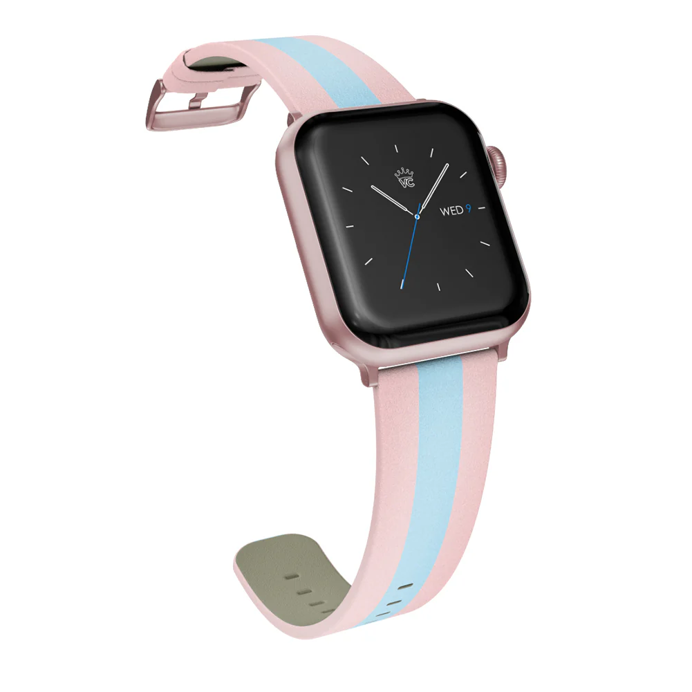 Pink & Blue Stripes Apple Watch Band - Image 9