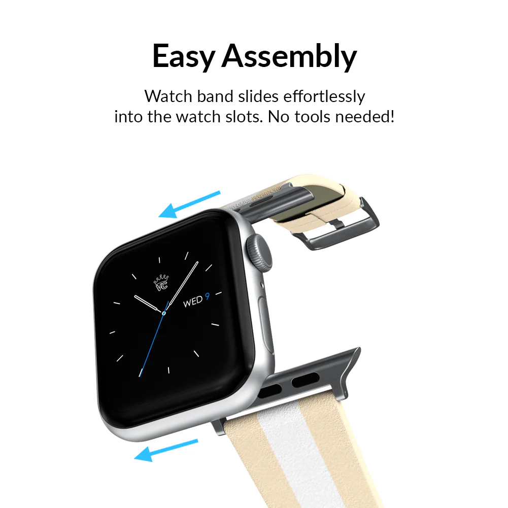 Tan & White Stripes Apple Watch Band - Image 11