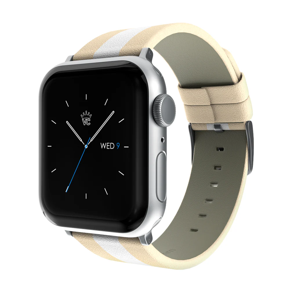 Tan & White Stripes Apple Watch Band - Image 12