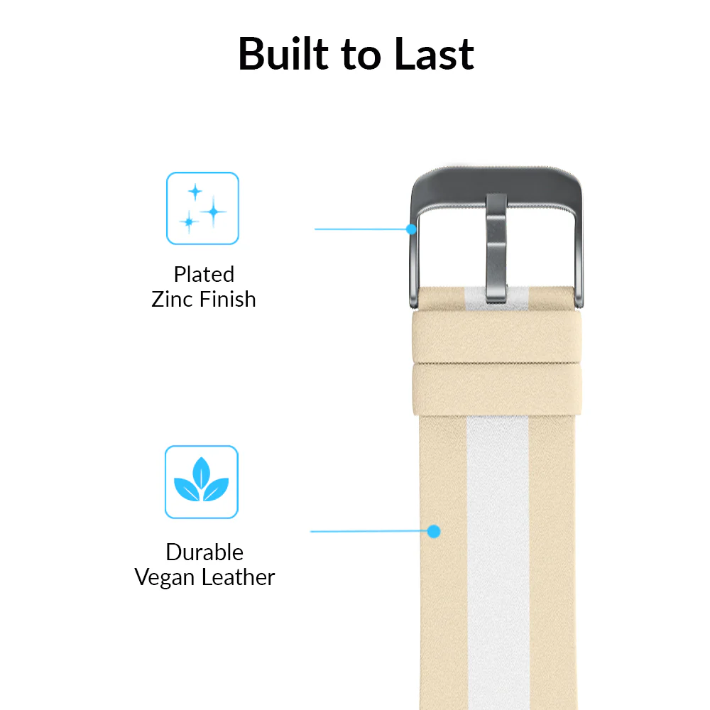 Tan & White Stripes Apple Watch Band - Image 4