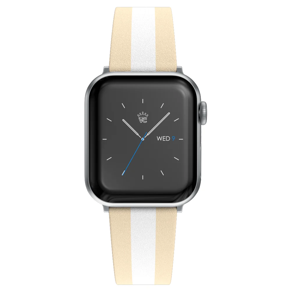 Tan & White Stripes Apple Watch Band - Image 7