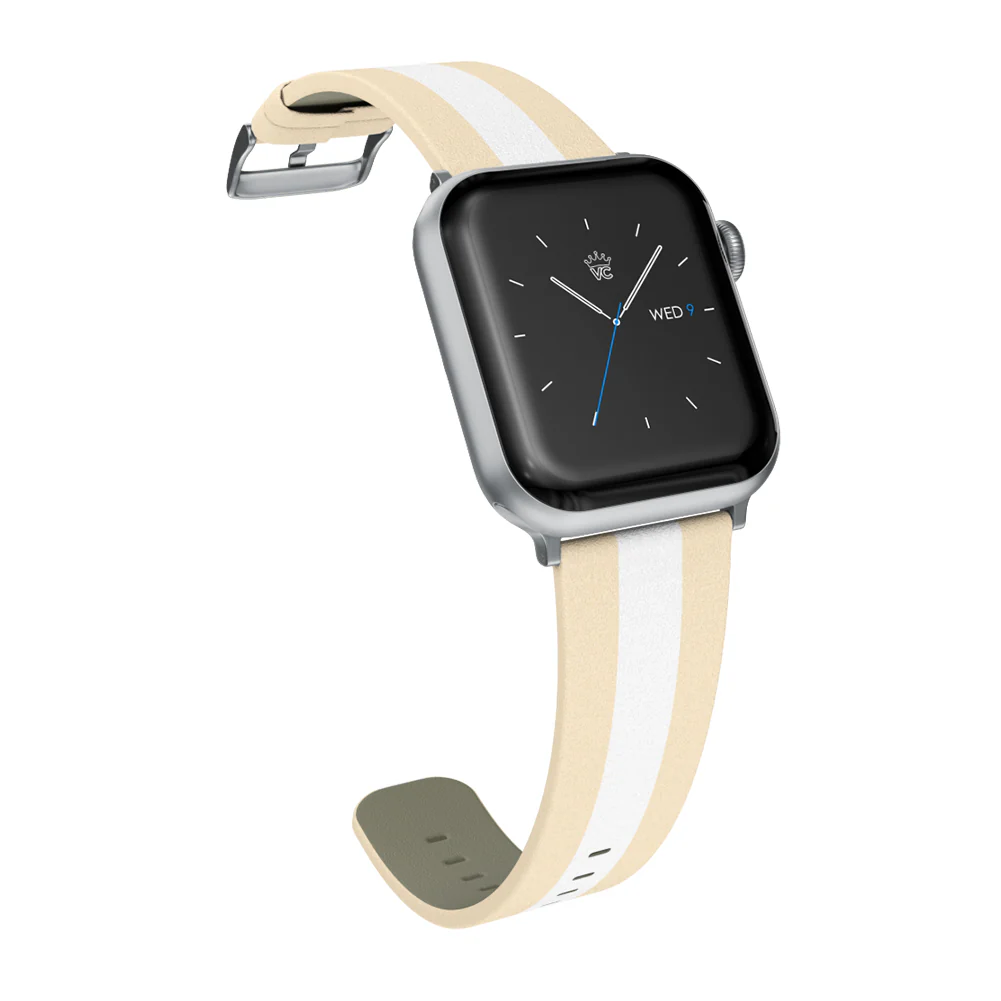 Tan & White Stripes Apple Watch Band - Image 9