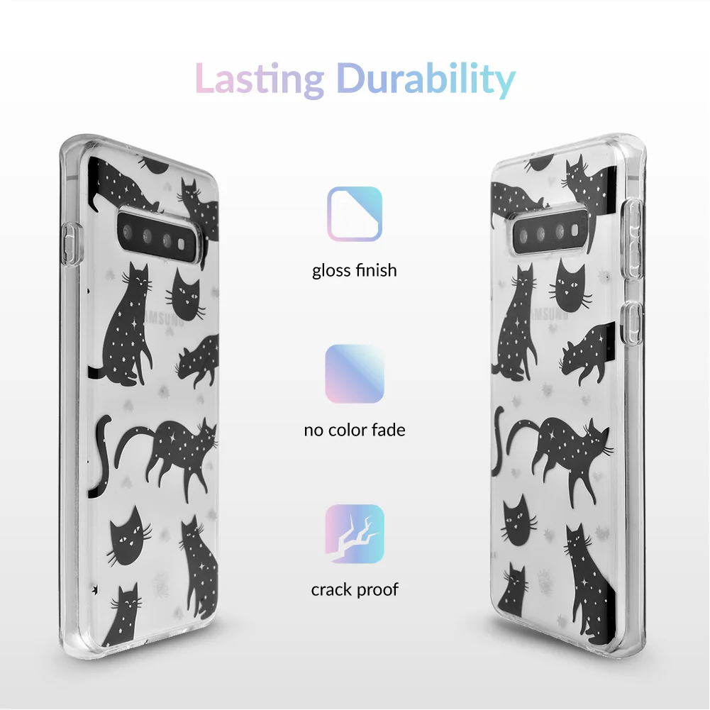 Black Cat Clear Samsung Galaxy Case - Image 13