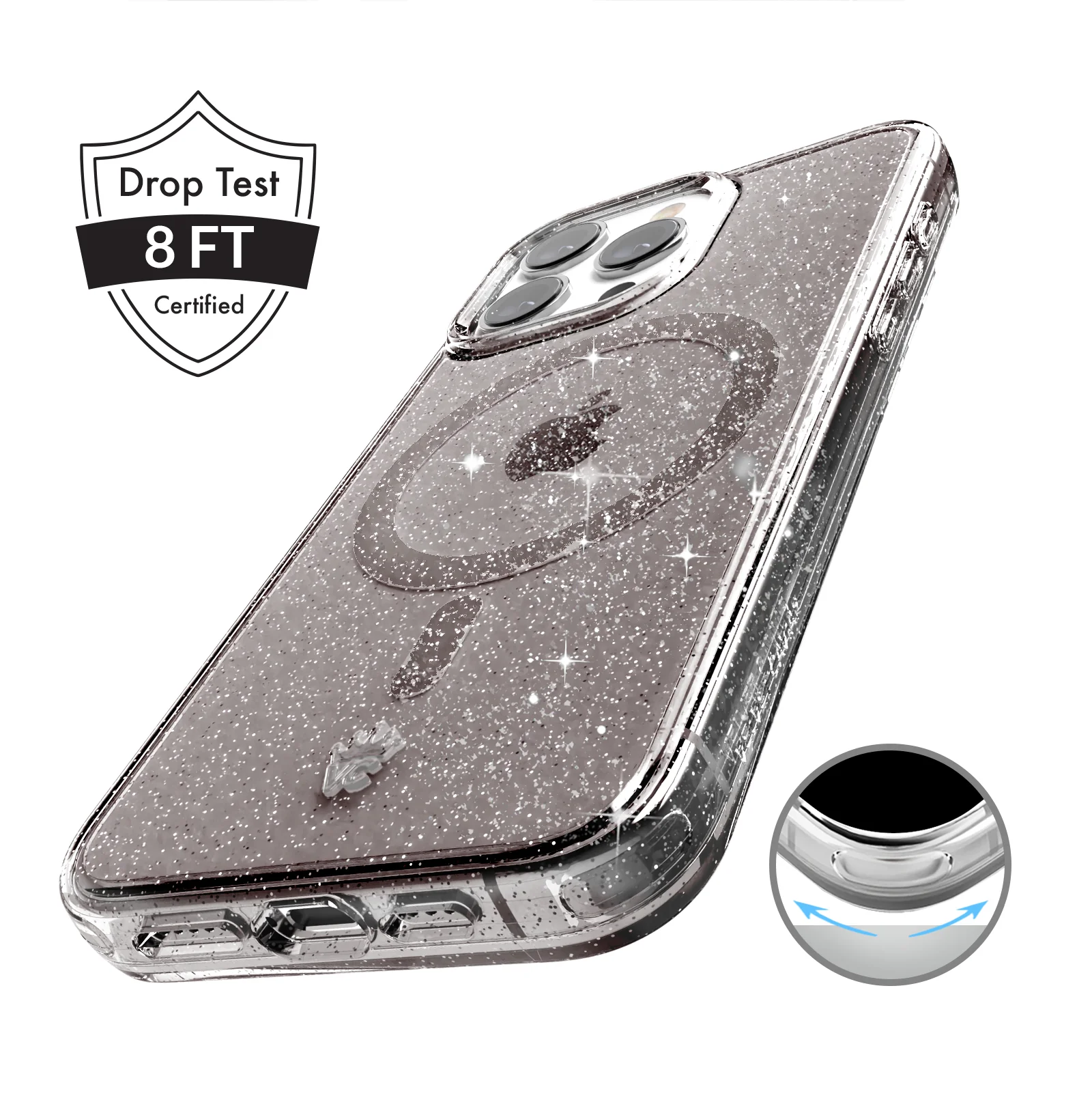 Grey Stardust Glitter iPhone Case - Image 100