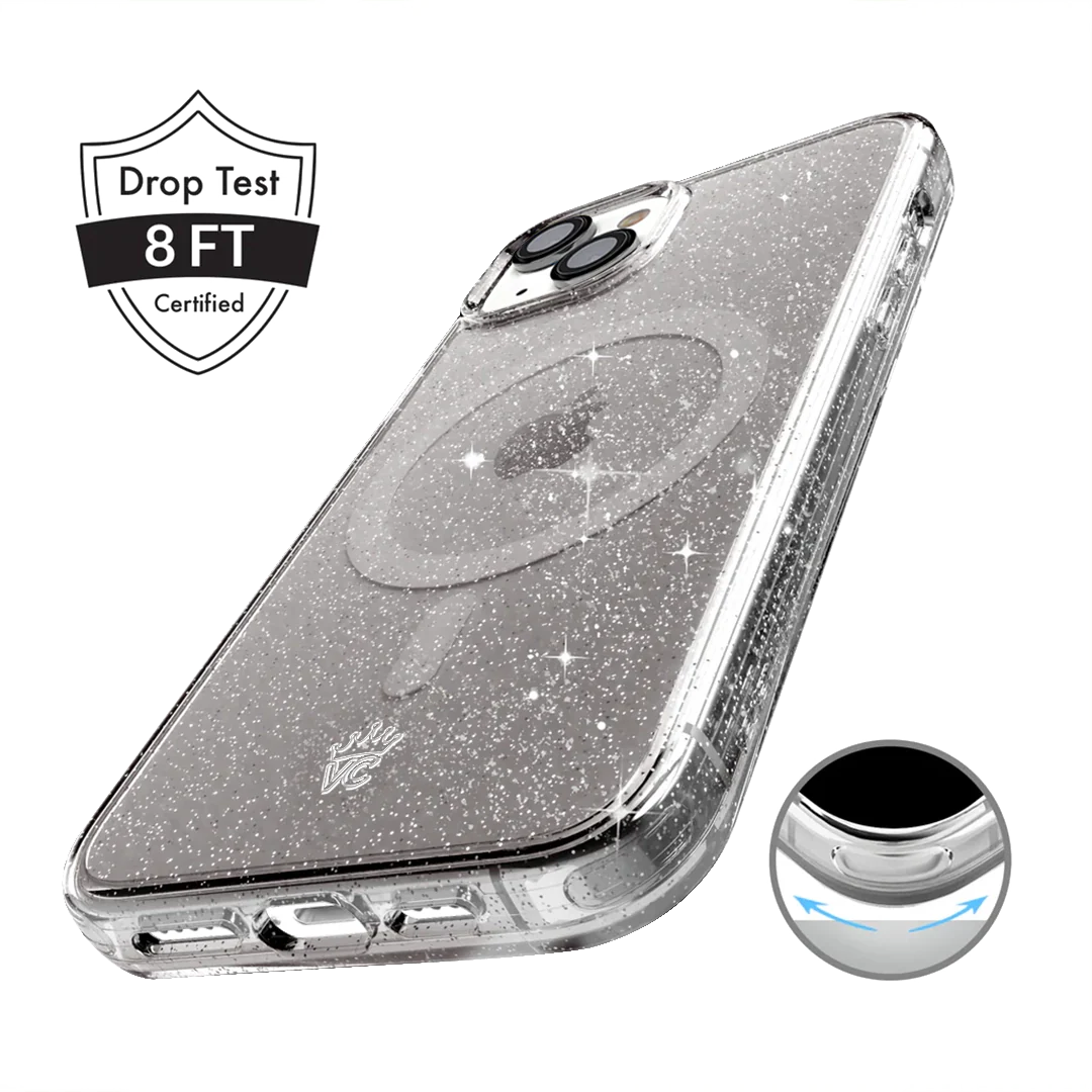 Grey Stardust Glitter iPhone Case - Image 115