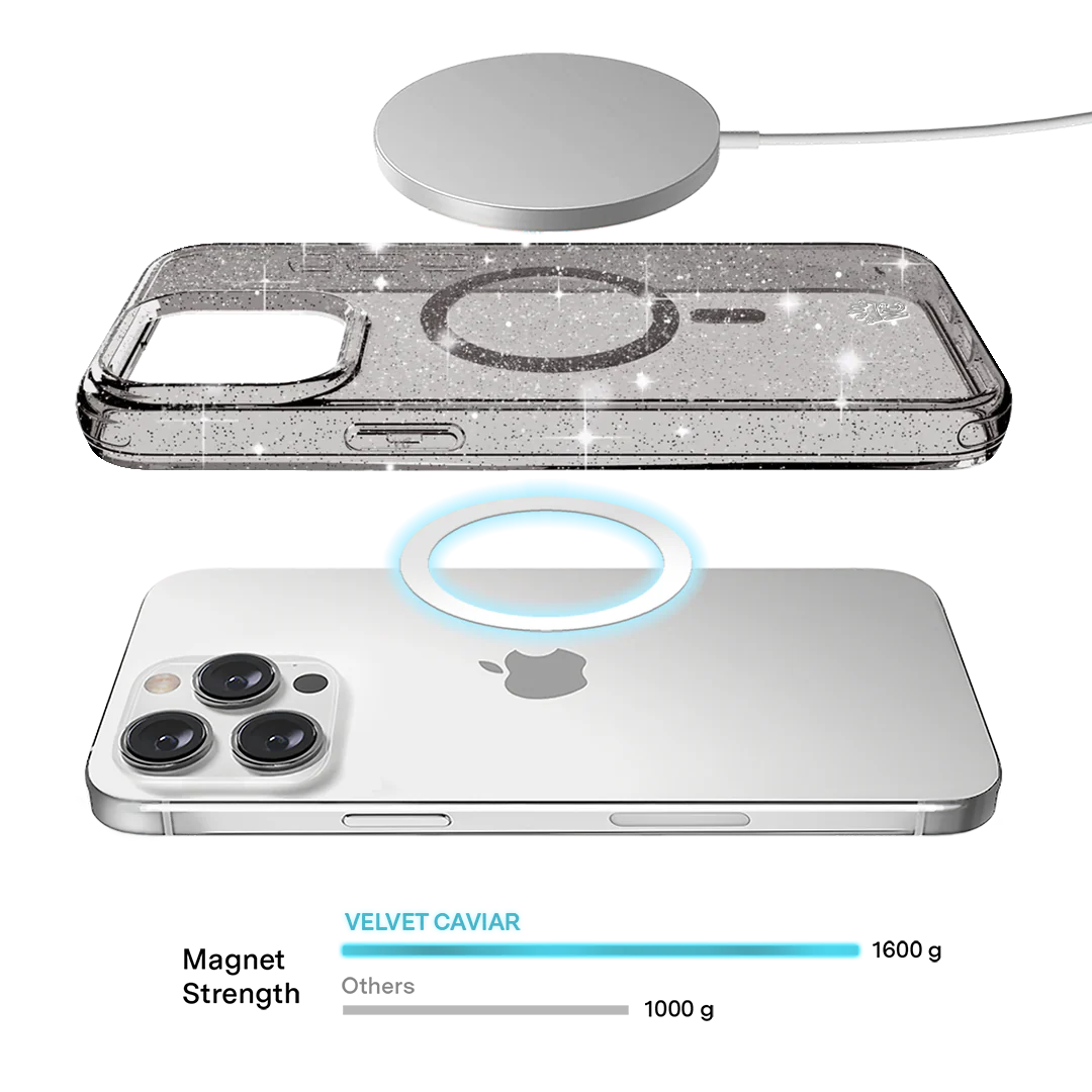 Grey Stardust Glitter iPhone Case - Image 119