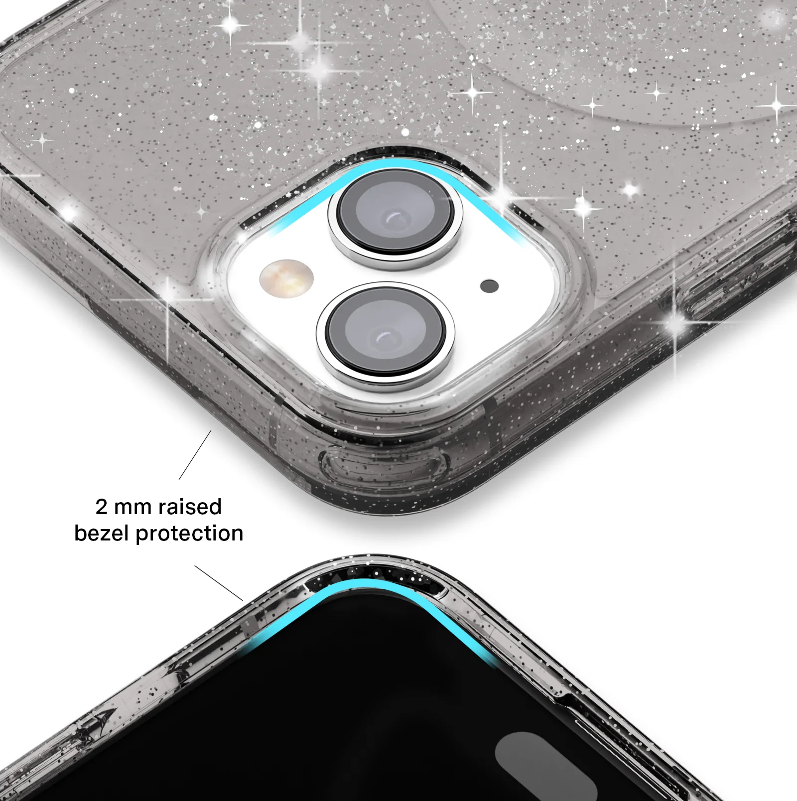 Grey Stardust Glitter iPhone Case - Image 91
