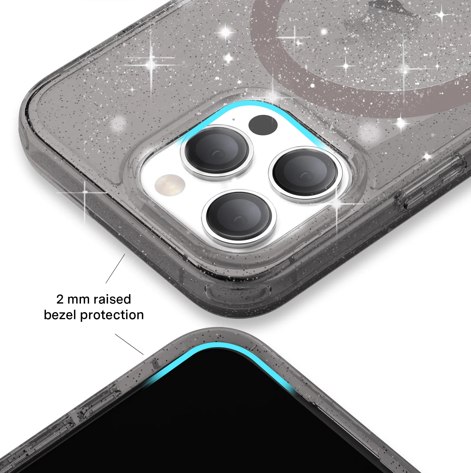 Grey Stardust Glitter iPhone Case - Image 98