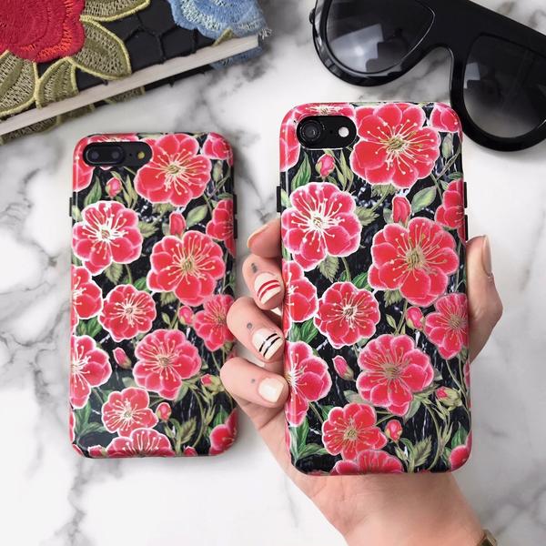 Black Hibiscus Rose Gold Chrome Floral iPhone Case - Image 8