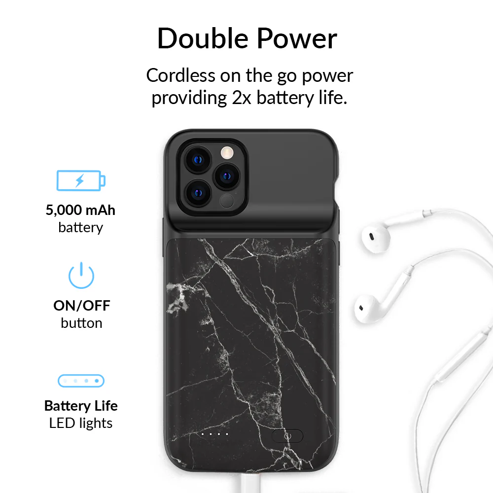 Black Marble iPhone Charging Case - Image 44