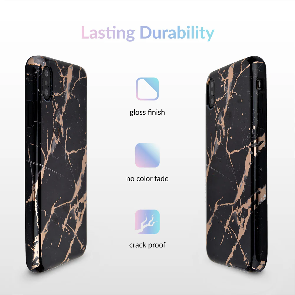 Black Marble Rose Gold Chrome iPhone Case - Image 53