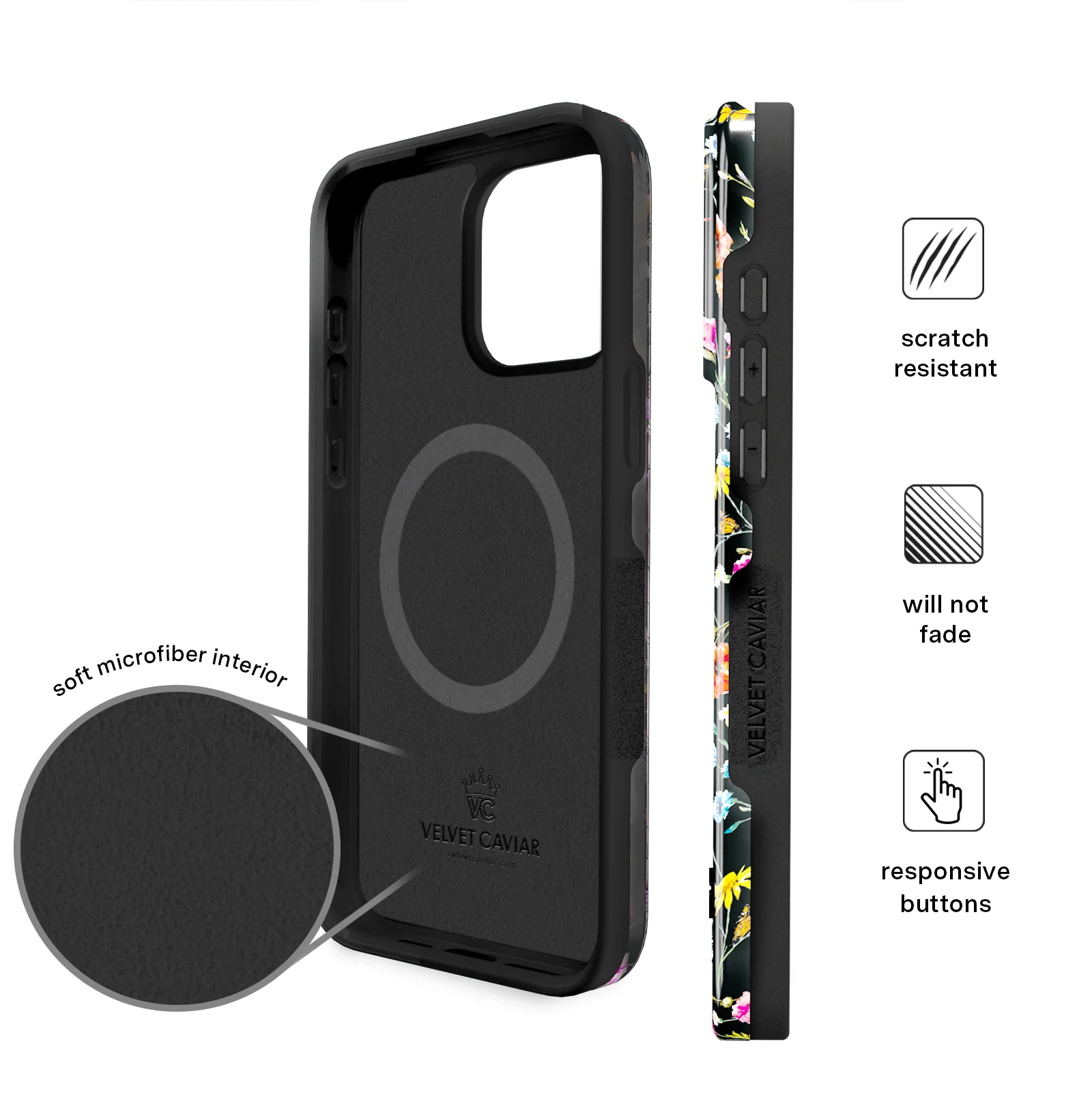 Black Wildflower iPhone Case - Image 145