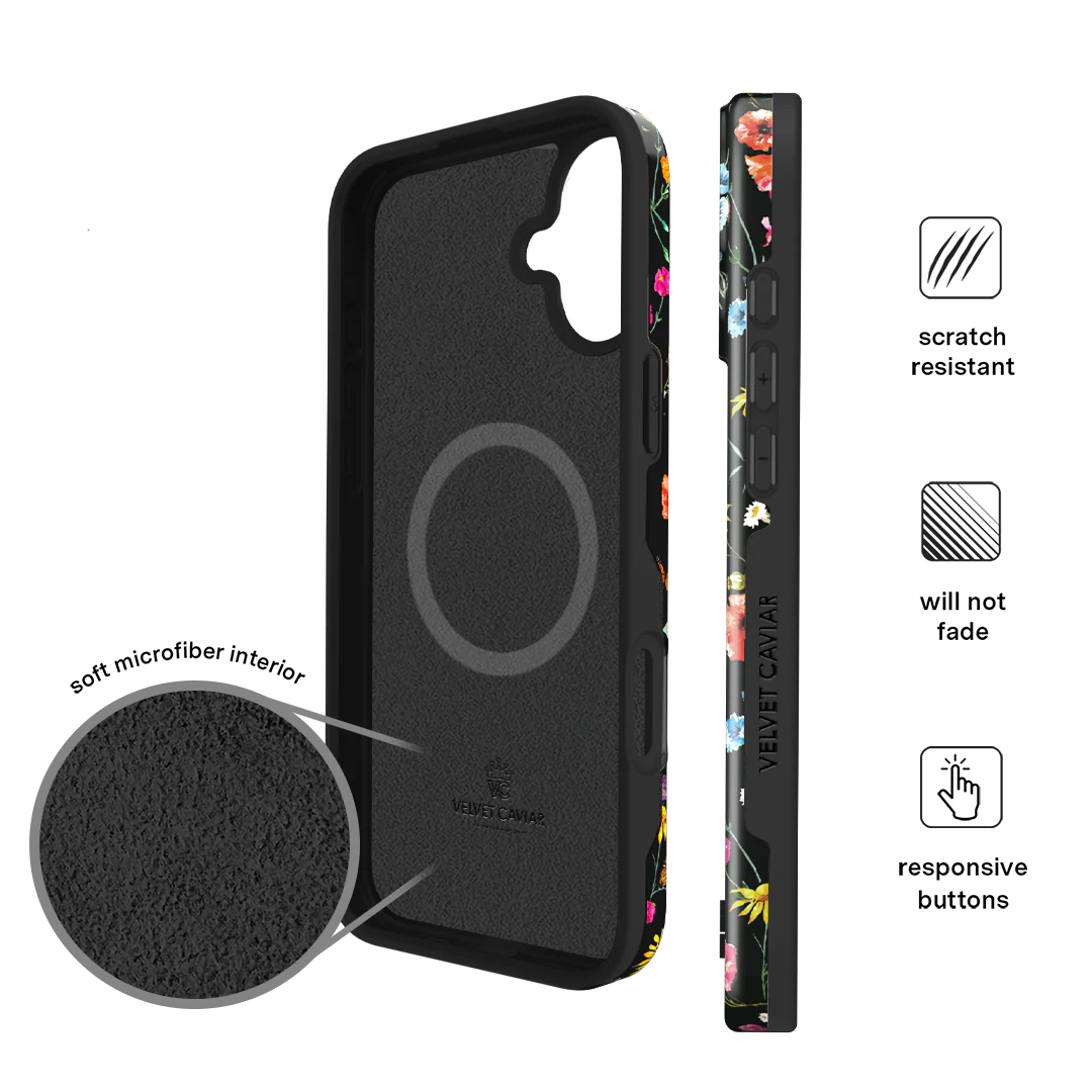 Black Wildflower iPhone Case - Image 157