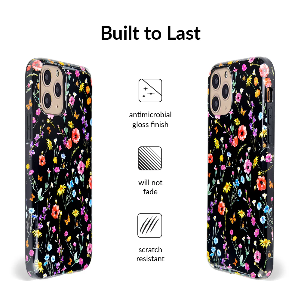 Black Wildflower iPhone Case - Image 41