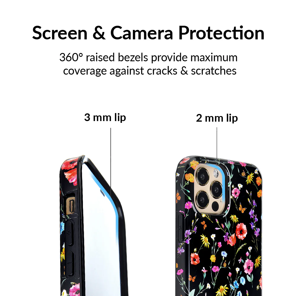 Black Wildflower iPhone Case - Image 69