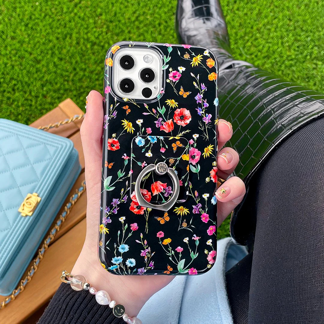 Black Wildflower iPhone Case - Image 99