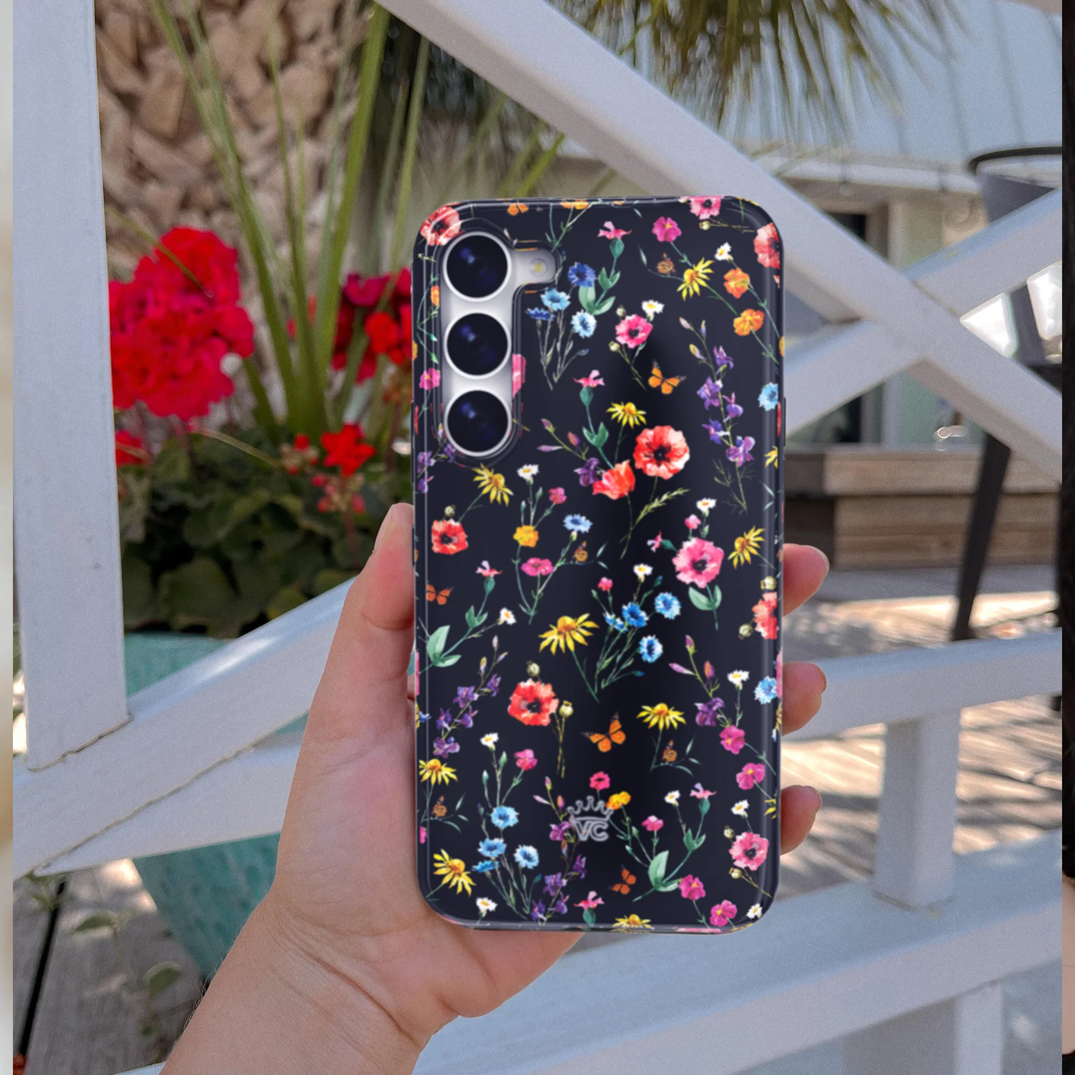 Black Wildflower Samsung Case - Image 120