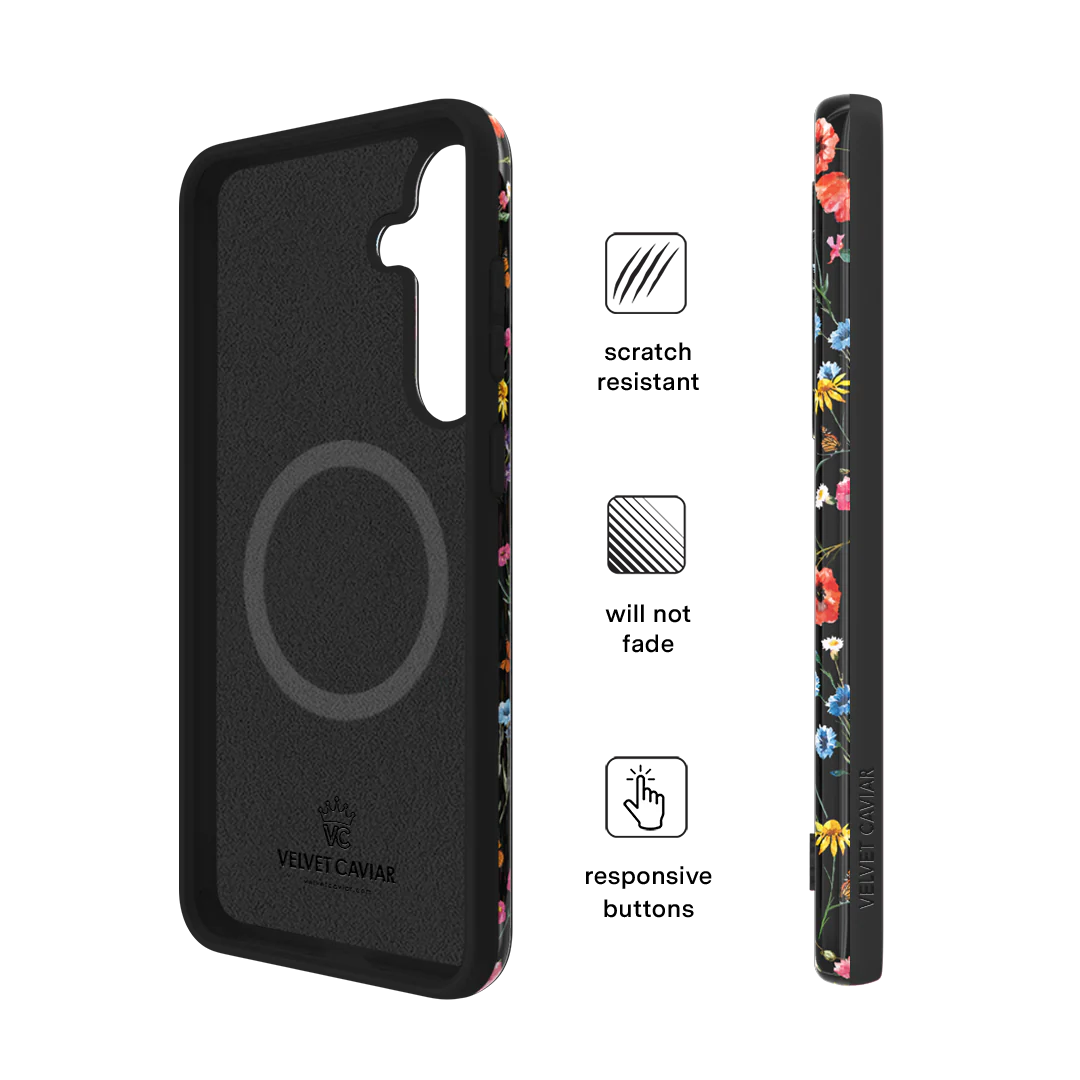 Black Wildflower Samsung Case - Image 136