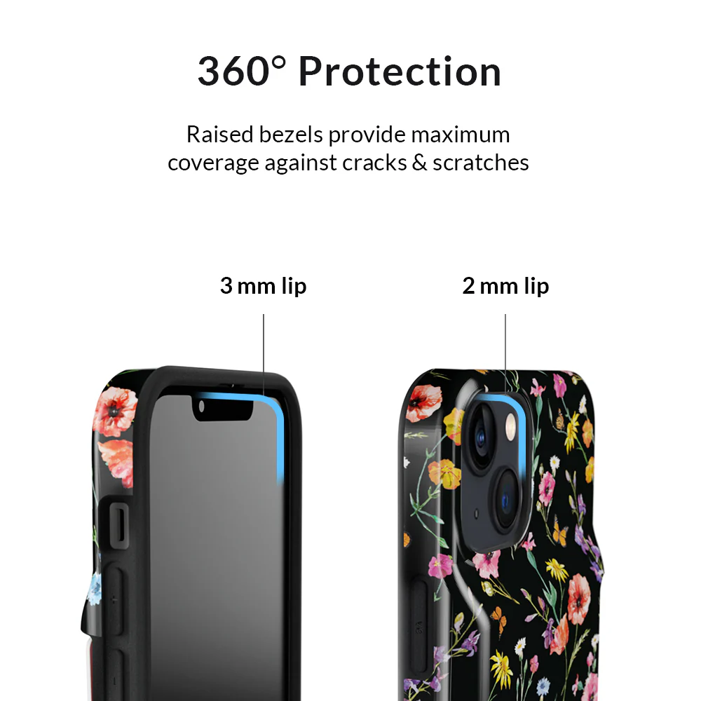 Black Wildflower iPhone Wallet Case - Image 102