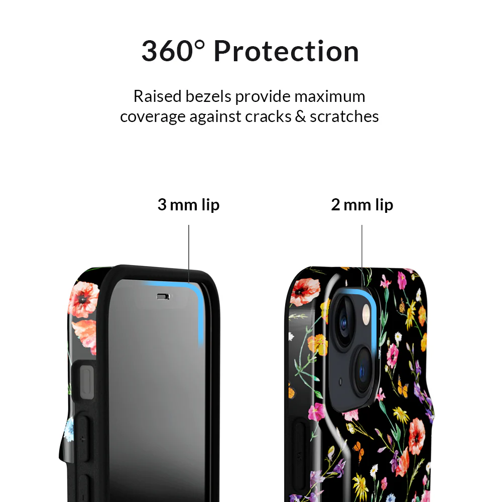 Black Wildflower iPhone Wallet Case - Image 31