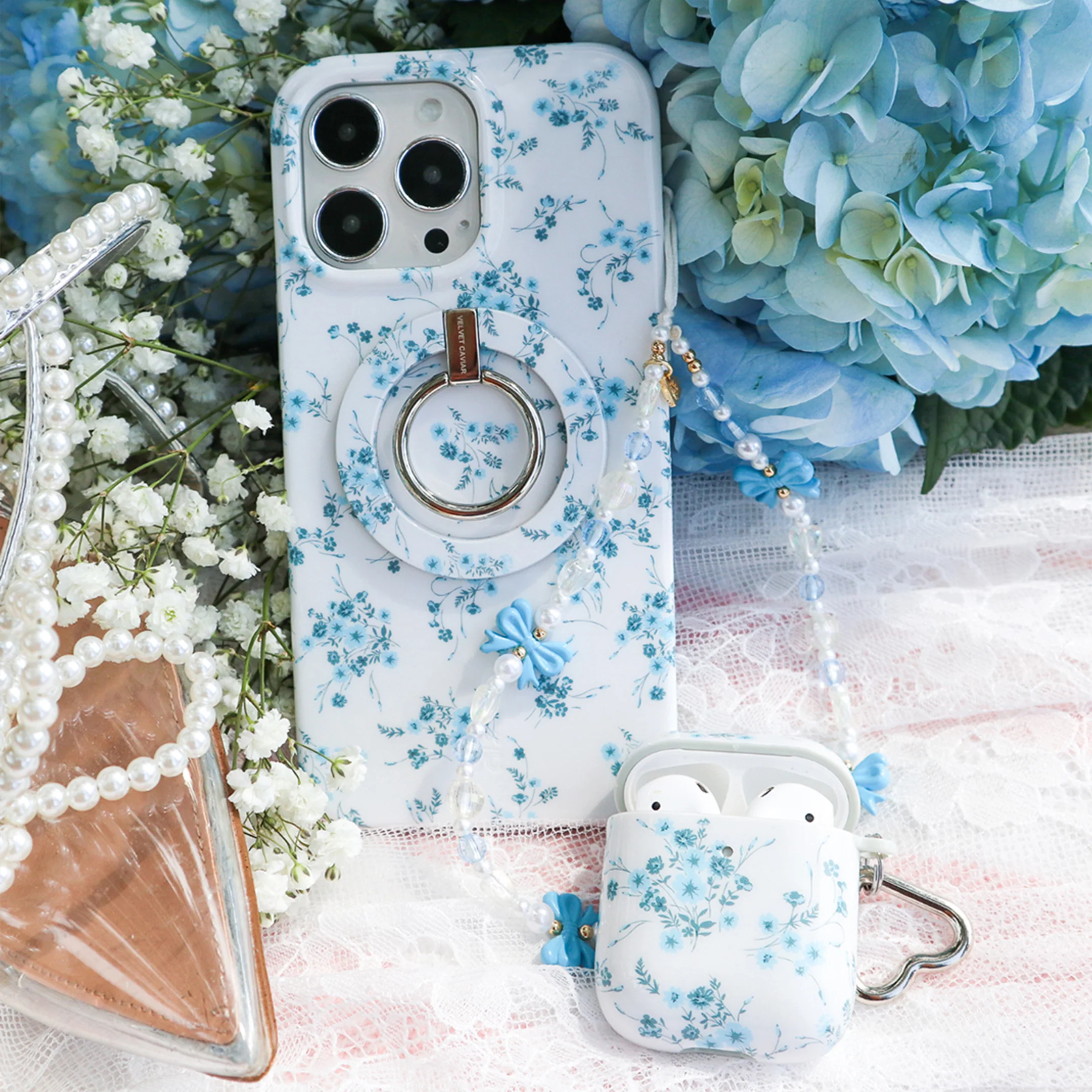 French Blue Floral AirPod Case - Image 2
