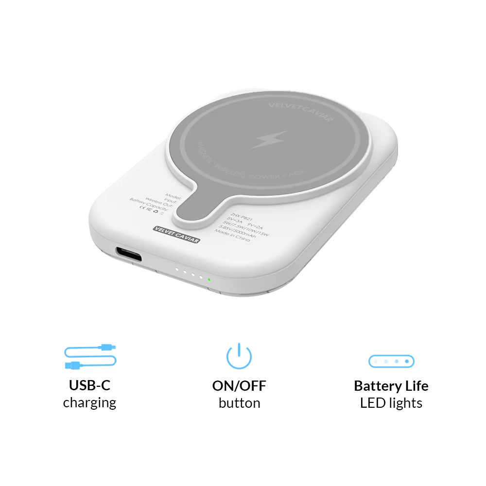 French Blue Floral MagSafe Battery Power Pack - Image 6