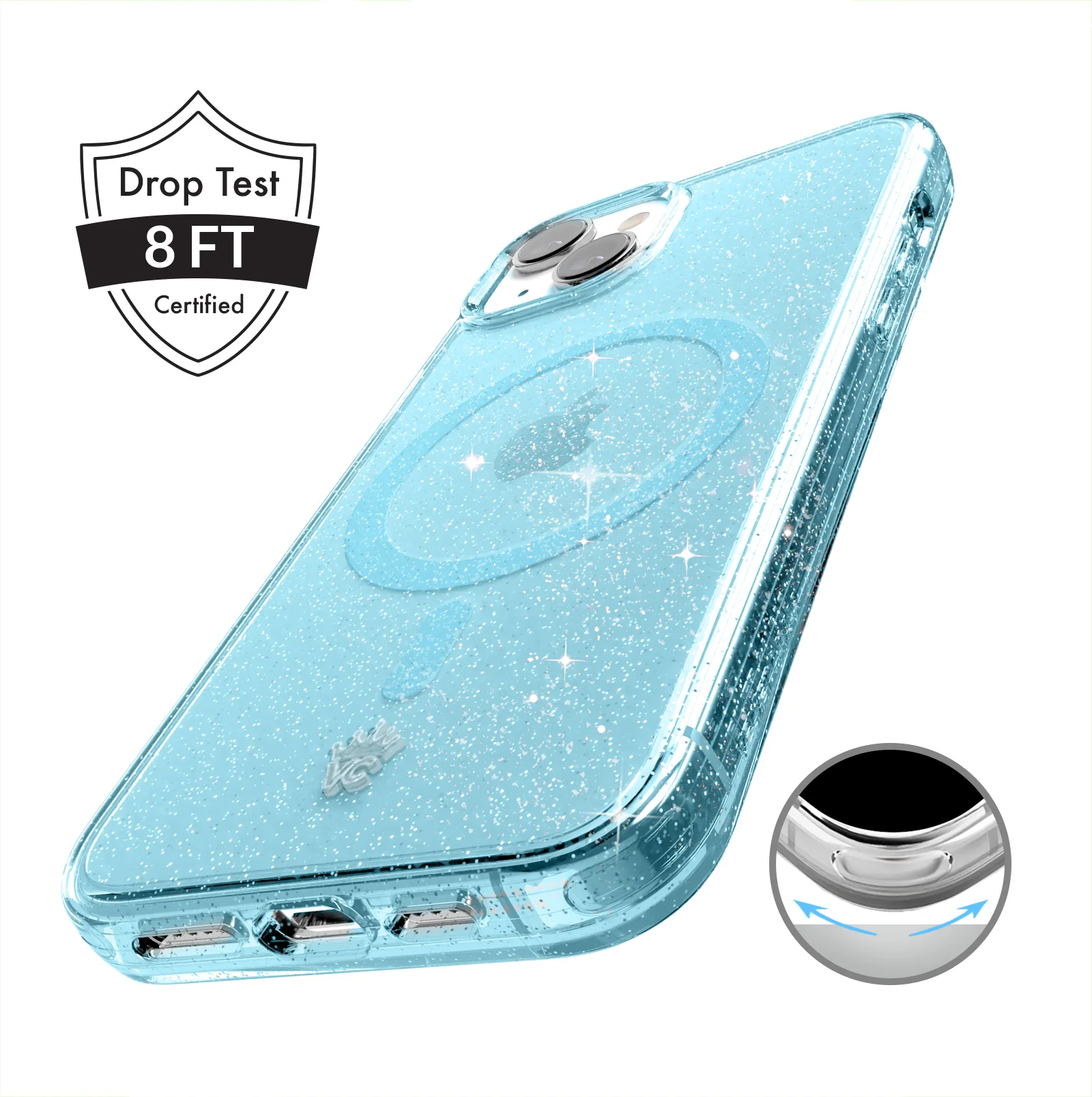 Blue Stardust Glitter iPhone Case - Image 114