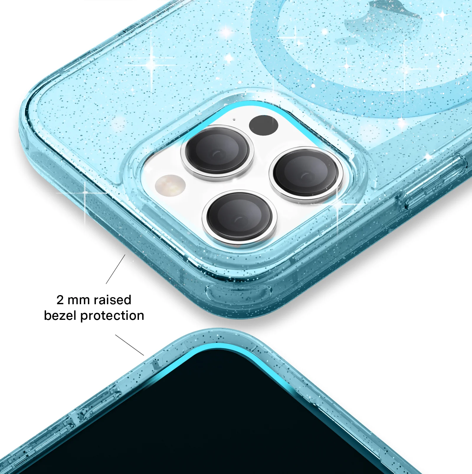 Blue Stardust Glitter iPhone Case - Image 118