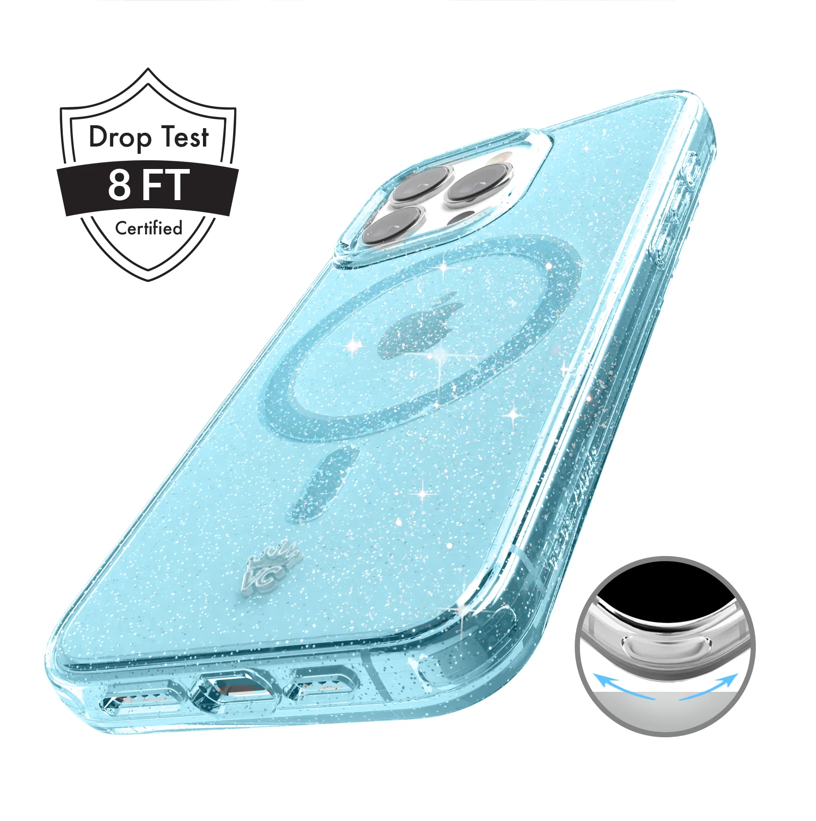 Blue Stardust Glitter iPhone Case - Image 120