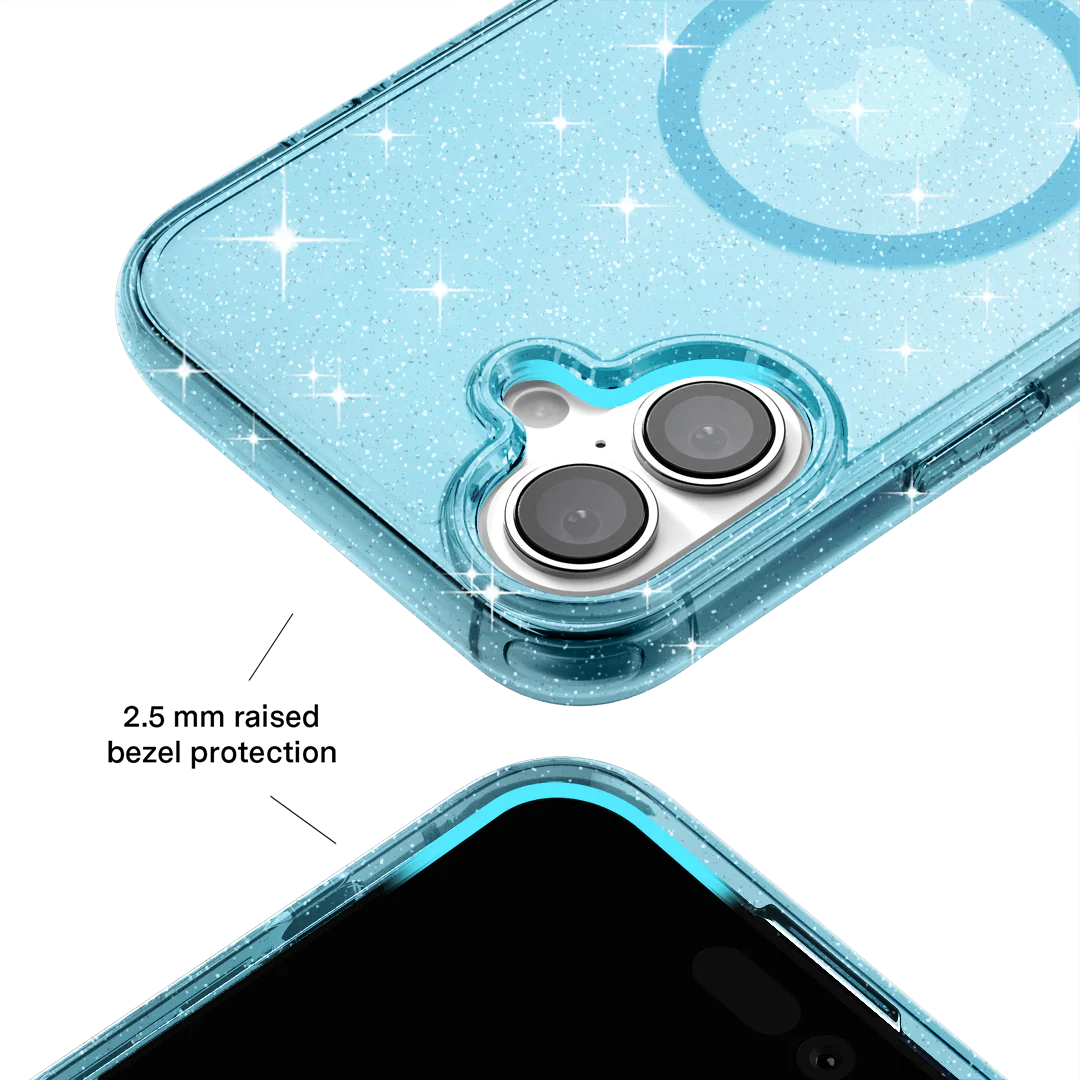 Blue Stardust Glitter iPhone Case - Image 149