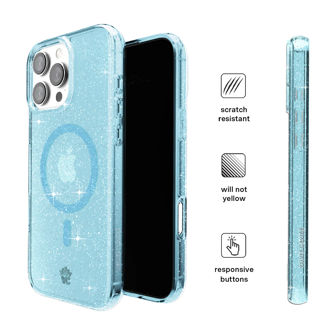 Blue Stardust Glitter iPhone Case - Image 162