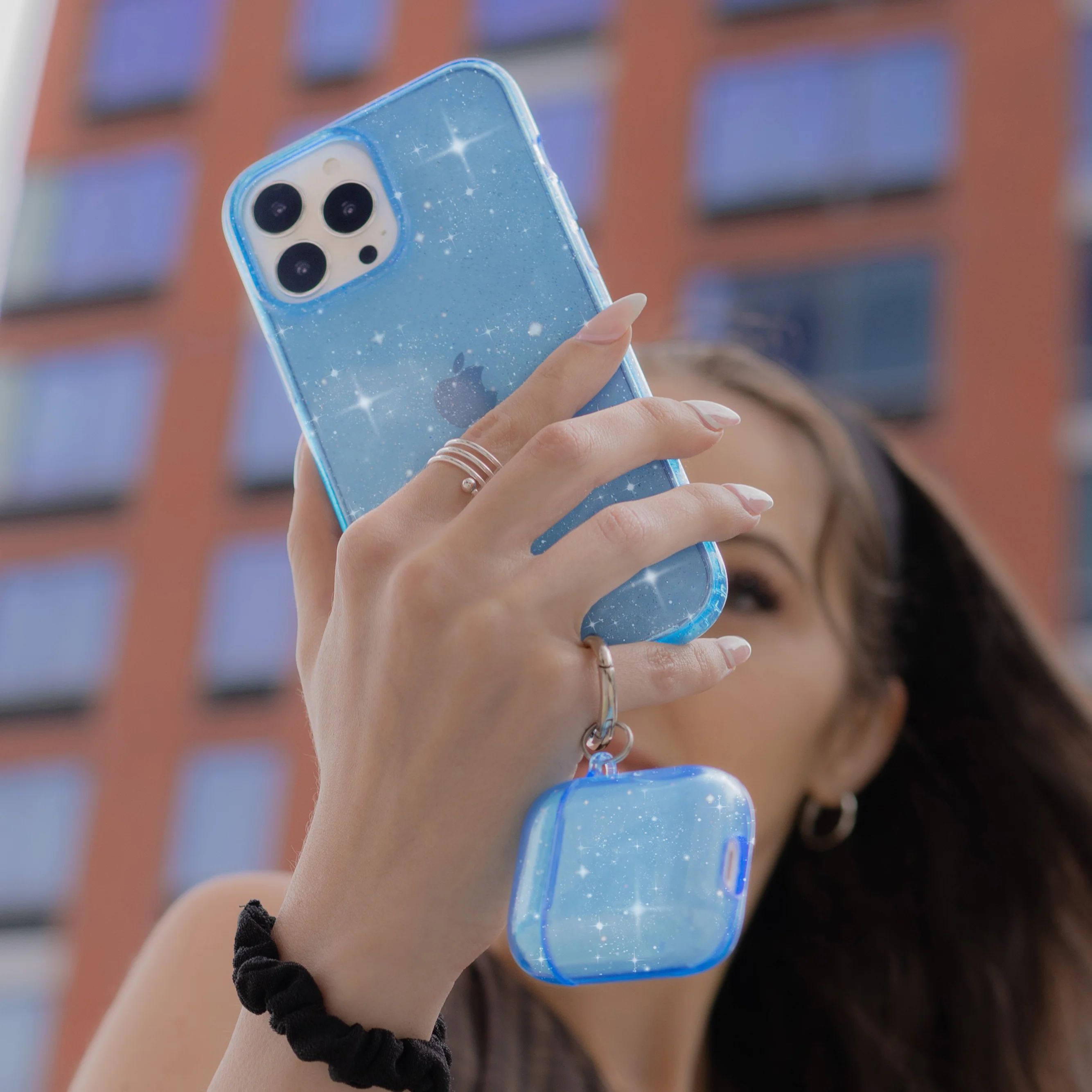 Blue Stardust Glitter iPhone Case - Image 27
