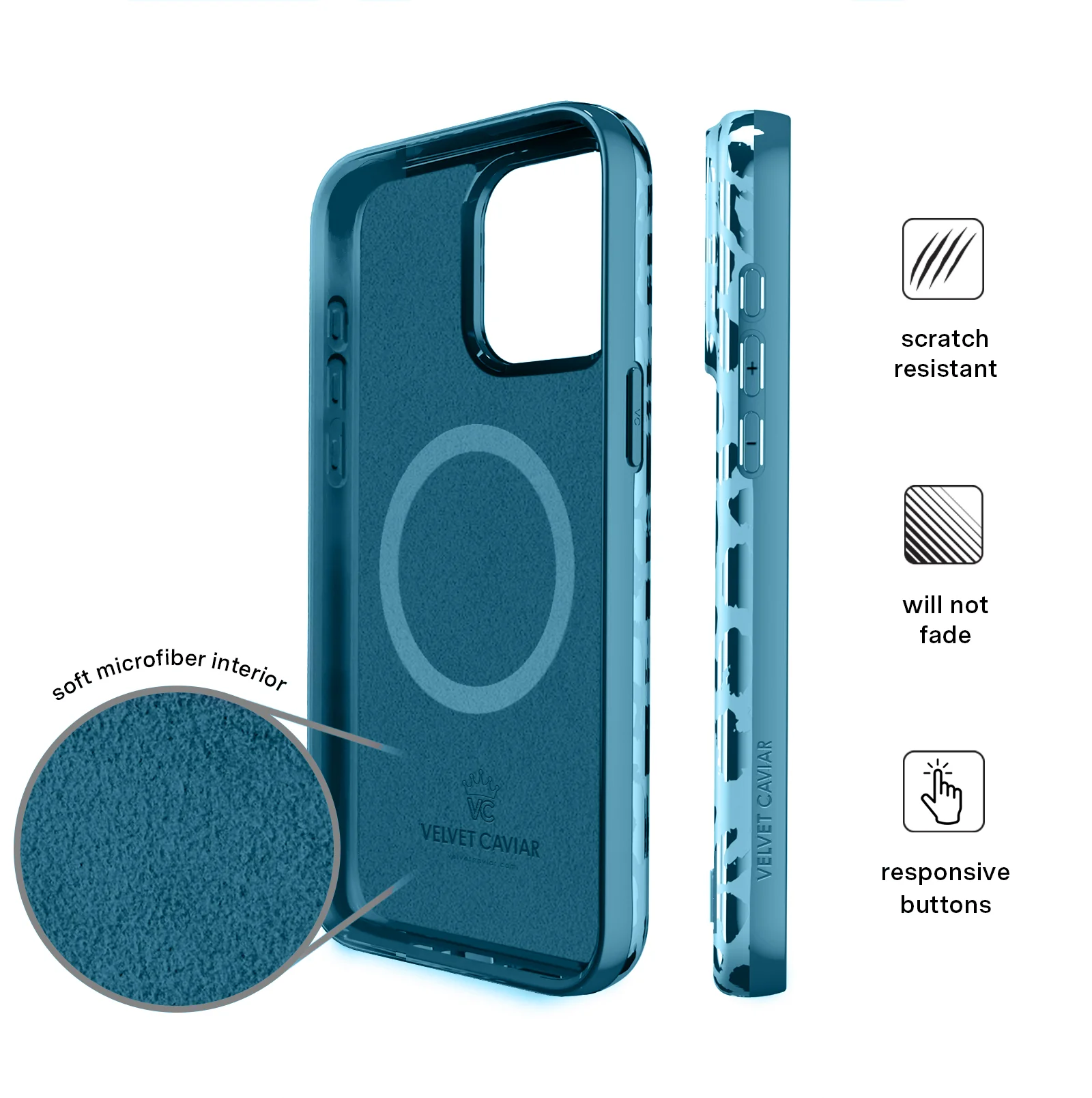 Blue Sapphire Leopard iPhone Case - Image 108