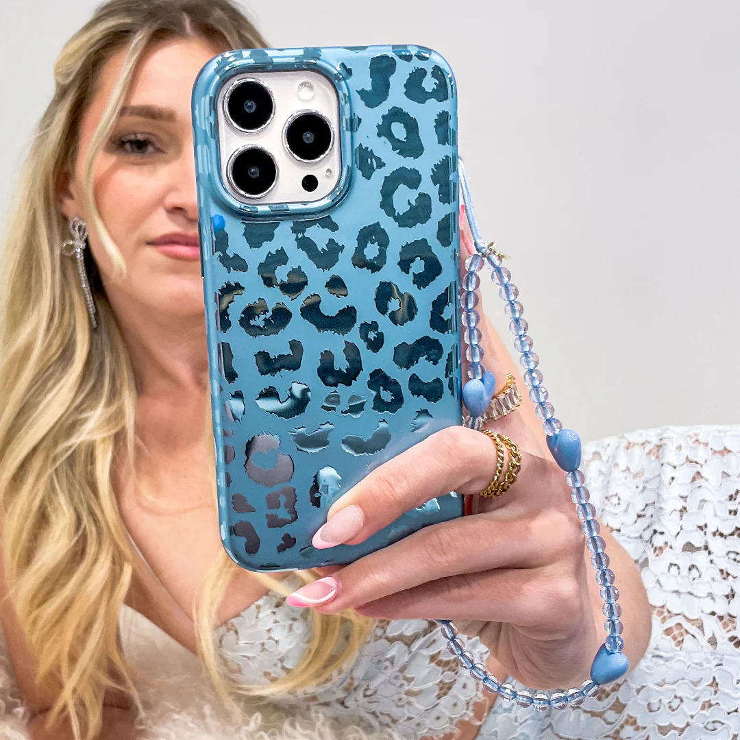 Blue Sapphire Leopard iPhone Case - Image 62