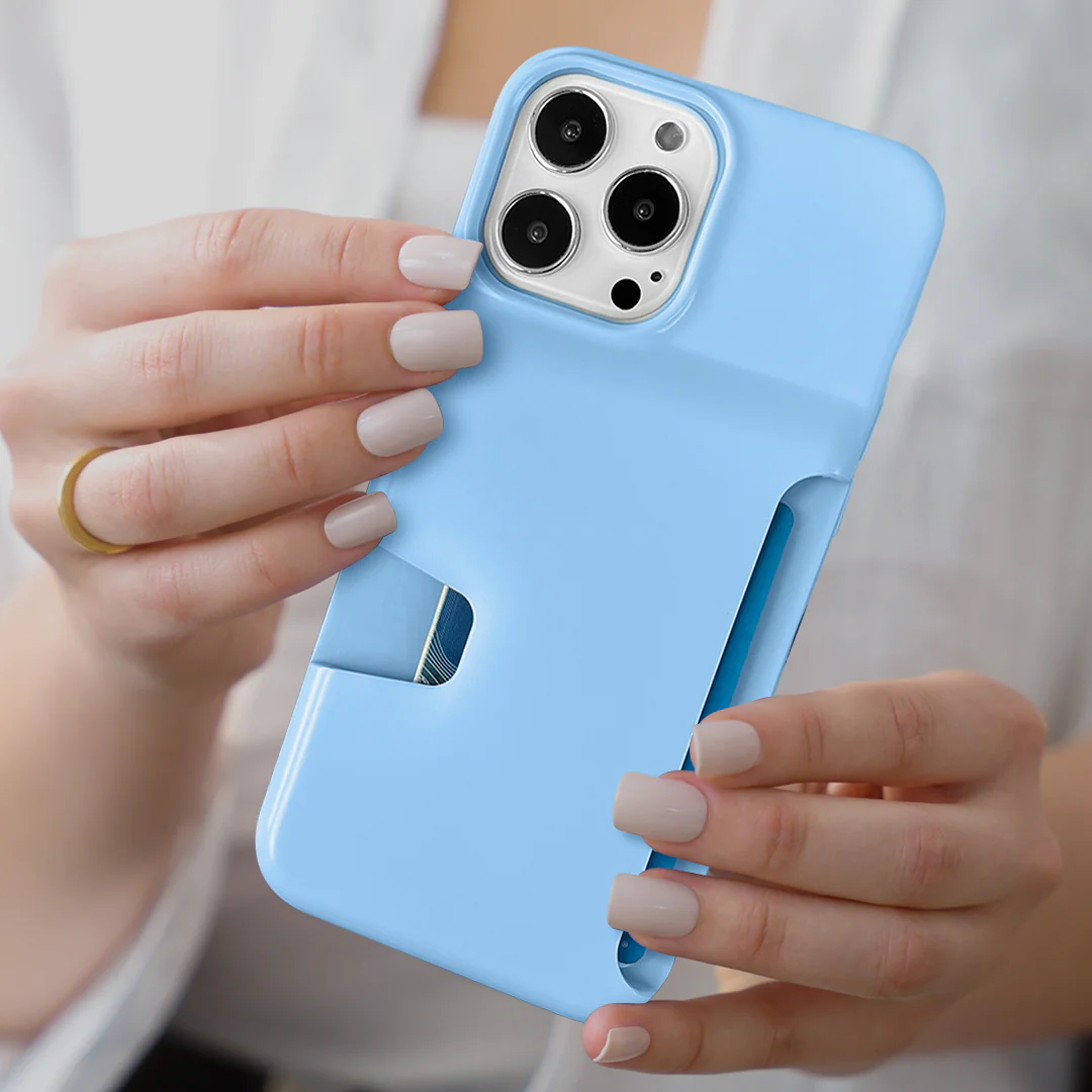 Light Blue iPhone Wallet Case - Image 18