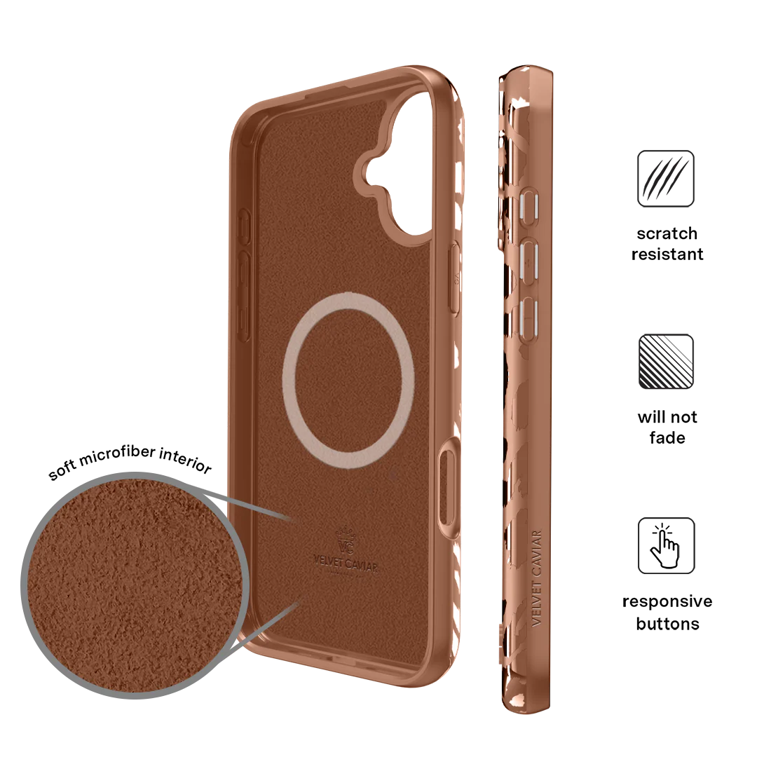 Bronze Chrome Leopard iPhone Case - Image 116