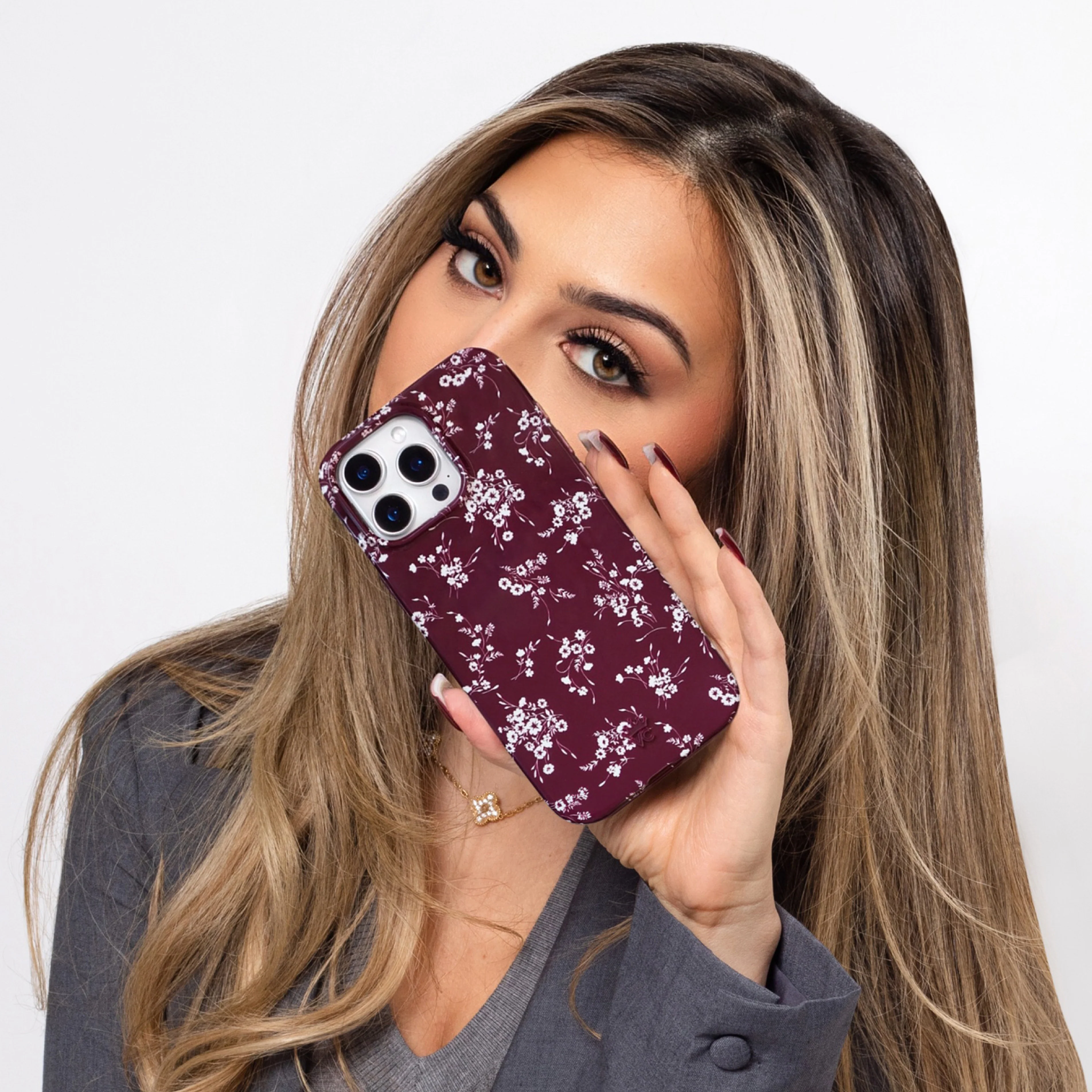 French Burgundy Floral iPhone Case - Image 26