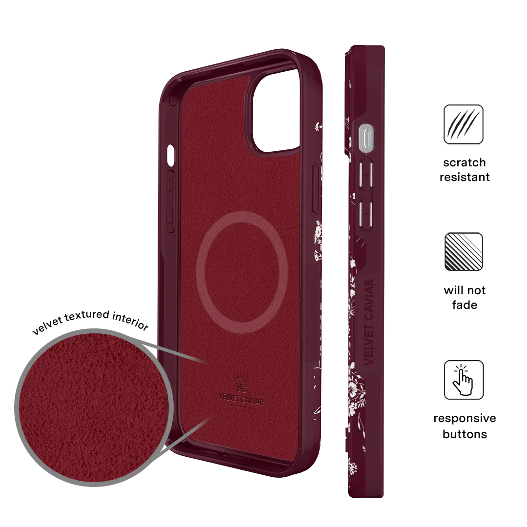 French Burgundy Floral iPhone Case - Image 42