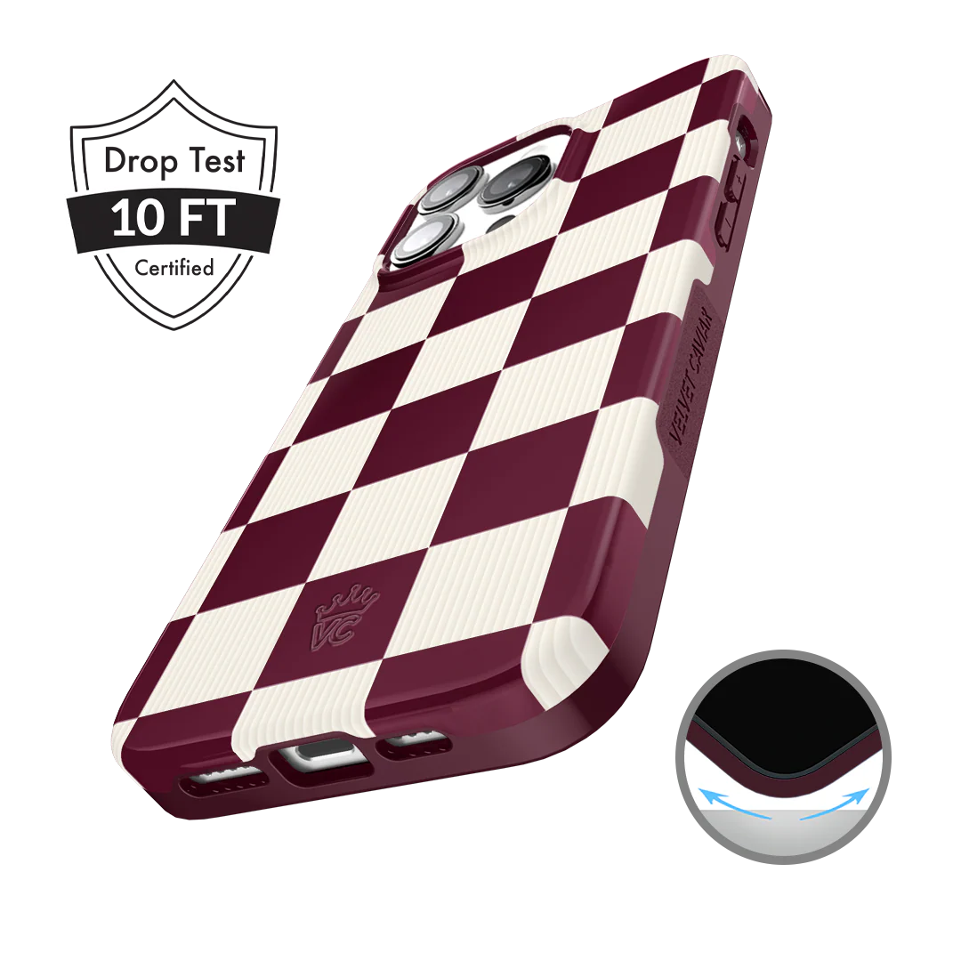 Burgundy Vibe Check iPhone Case - Image 77