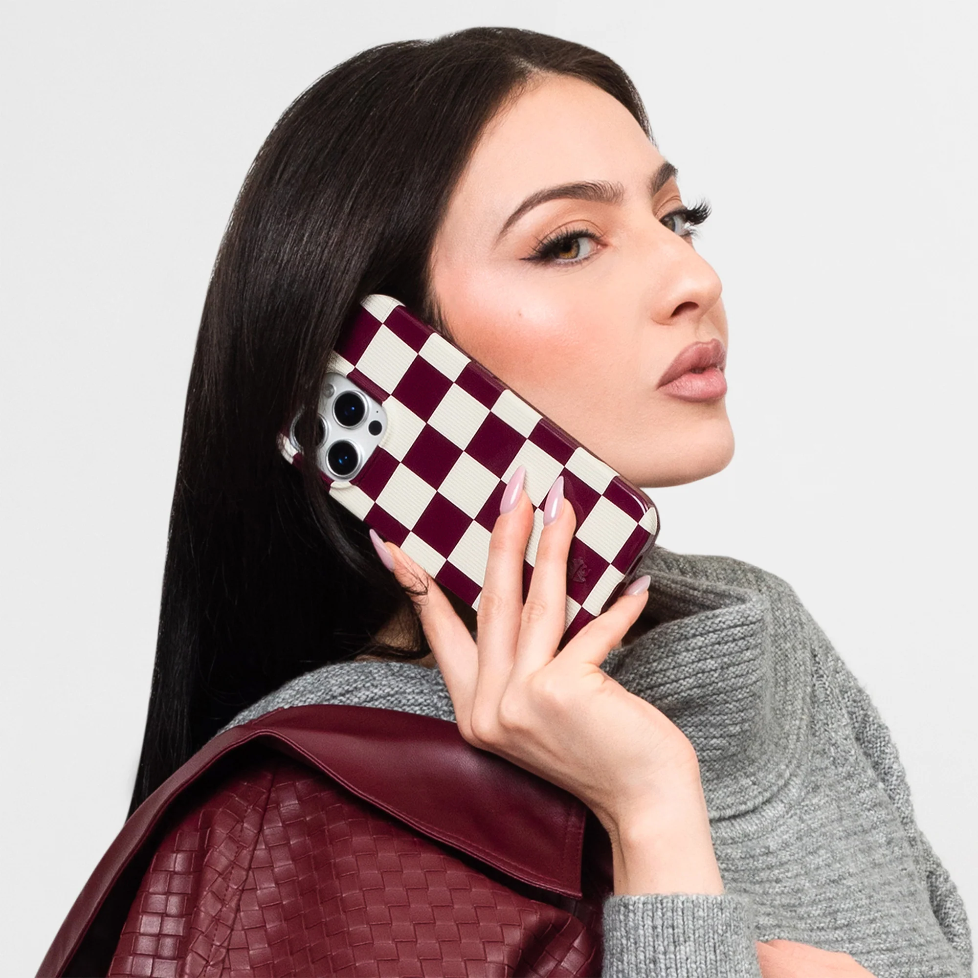 Burgundy Vibe Check iPhone Case - Image 8