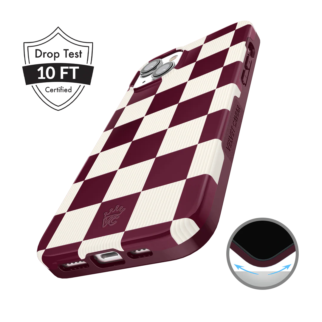 Burgundy Vibe Check iPhone Case - Image 89