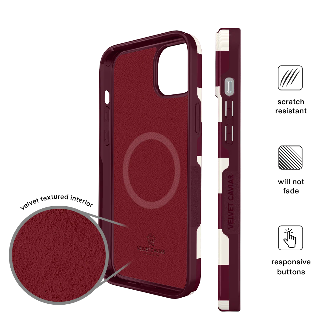 Burgundy Vibe Check iPhone Case - Image 90