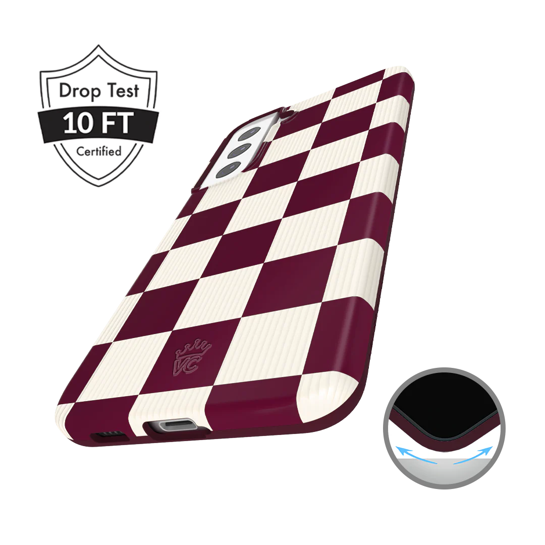 Burgundy Vibe Checker Samsung Case - Image 47