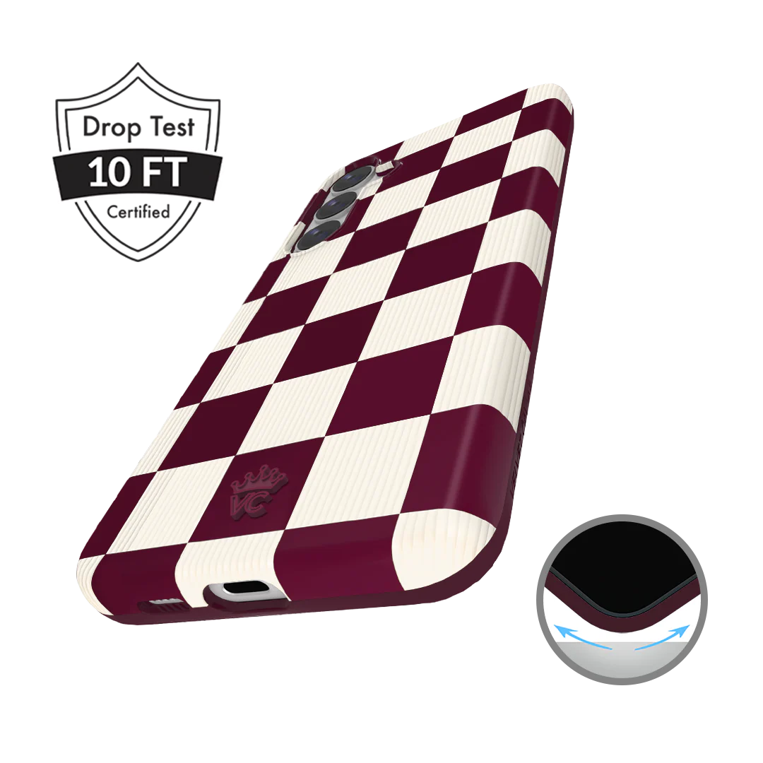 Burgundy Vibe Checker Samsung Case - Image 5