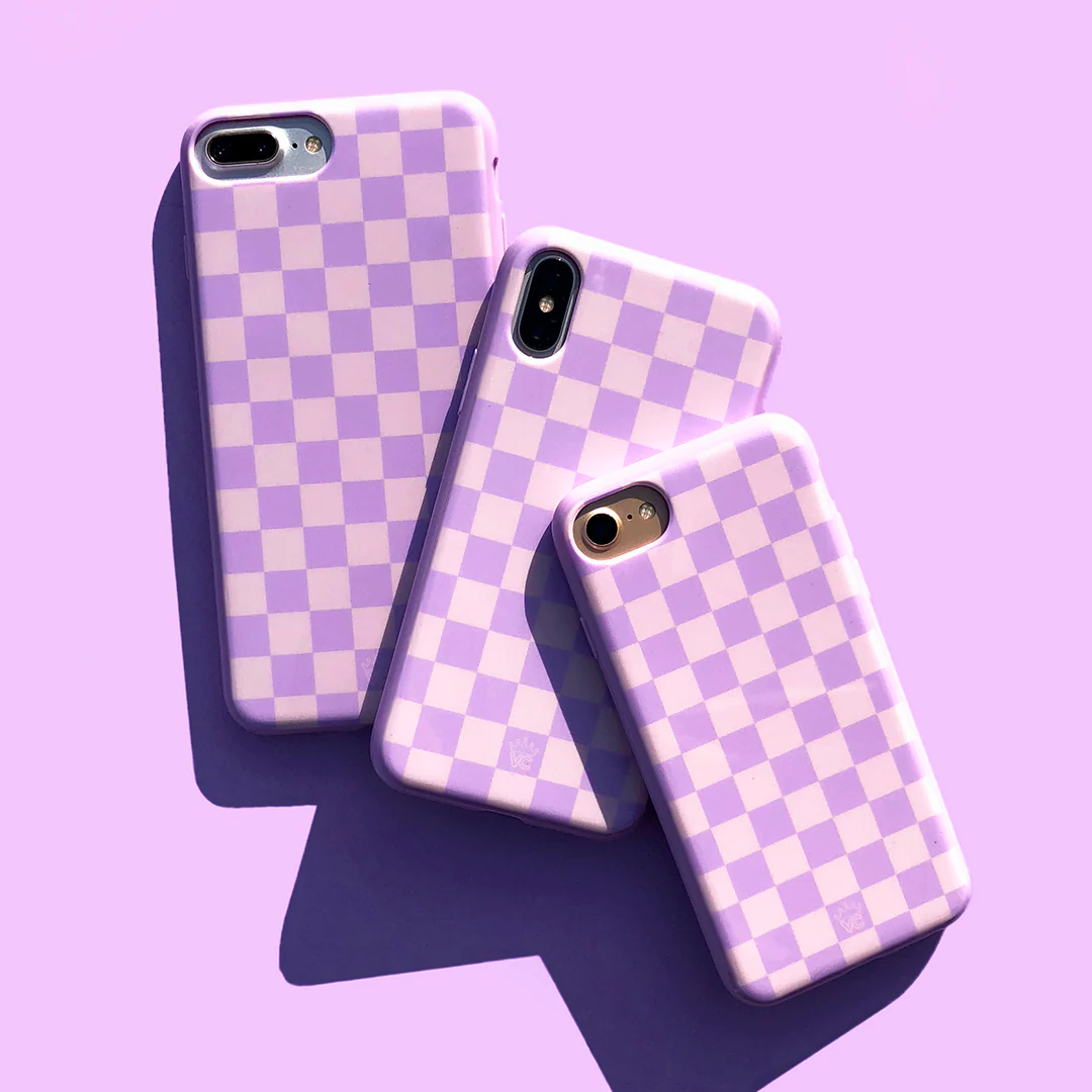 Checkered Lavender Nude iPhone Case - Image 14