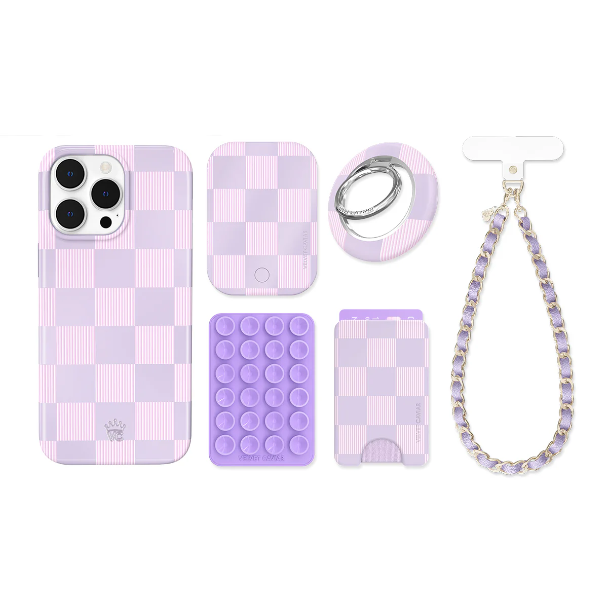 Lilac Vibe Checkered iPhone Bundle Set - Image 10