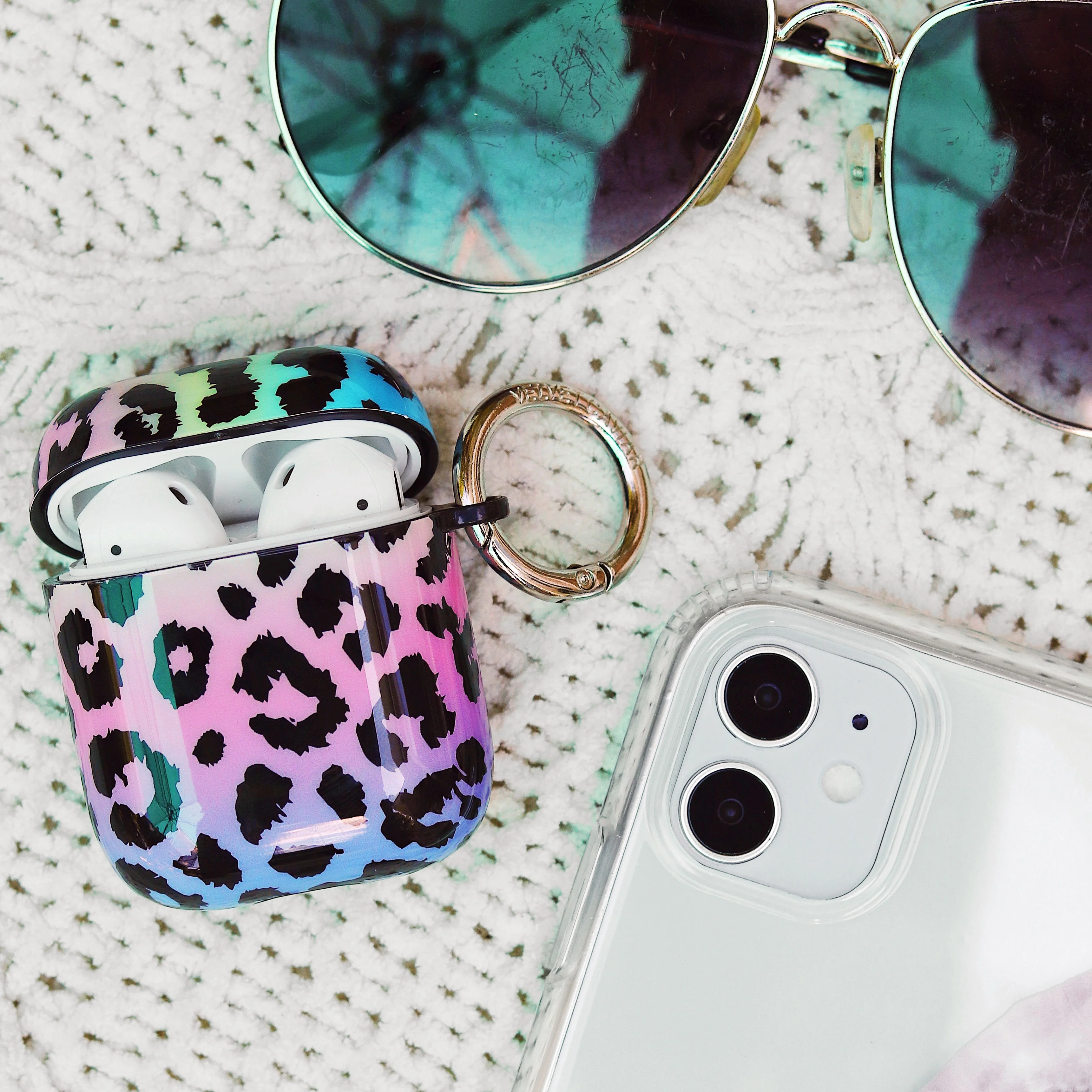 Rainbow Leopard AirPods Case - Image 7