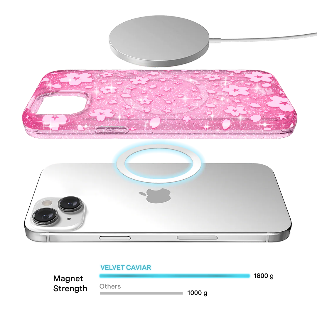 Cherry Blossom Glitter iPhone Case - Image 23